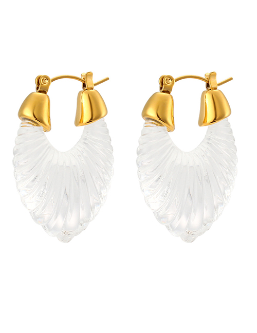Fashion White Acrylic Transparent Horn Pattern Earrings