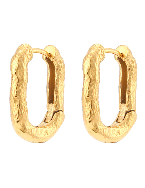 Fashion Gold Stainless Steel Colorblock Rectangle Earrings