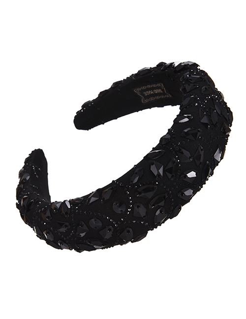Fashion Black Fabric Diamond Pattern Water Drop Headband