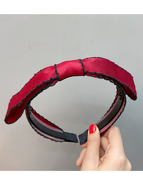 Fashion Wine Red Bow Overlock Long Bow Headband