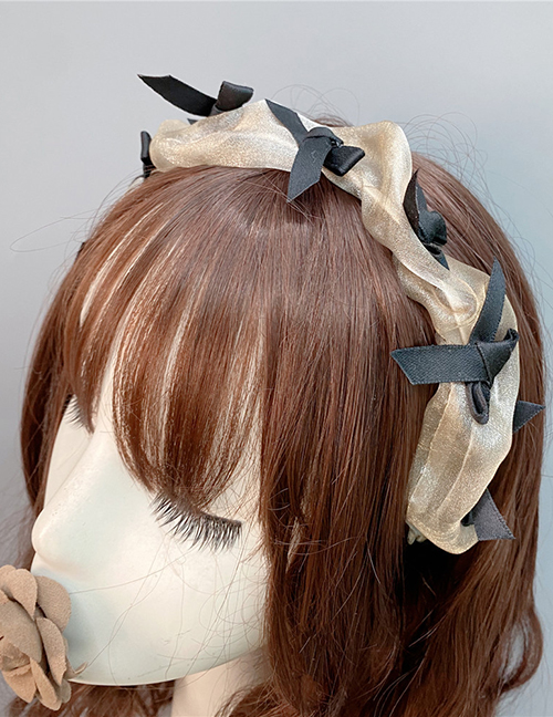 Fashion Beige Organza Bow Headband
