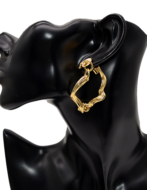 Fashion Gold Geometric Irregular Line Earrings