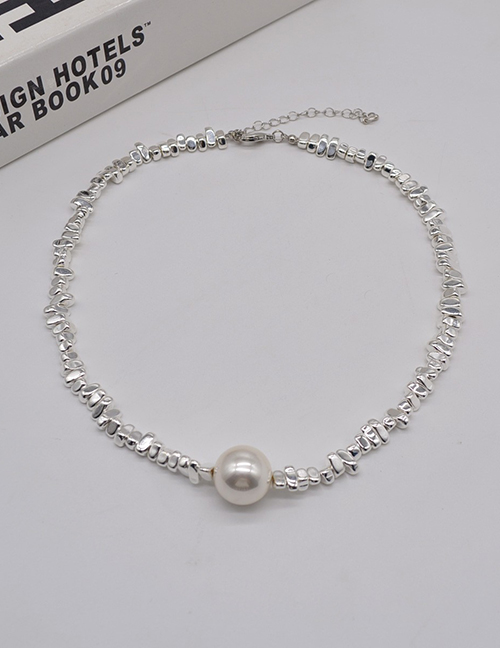 Fashion Necklace Alloy Geometric Fragmented Silver Pearl Necklace