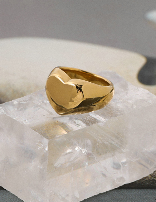 Fashion 3# Titanium Steel Heart Ring