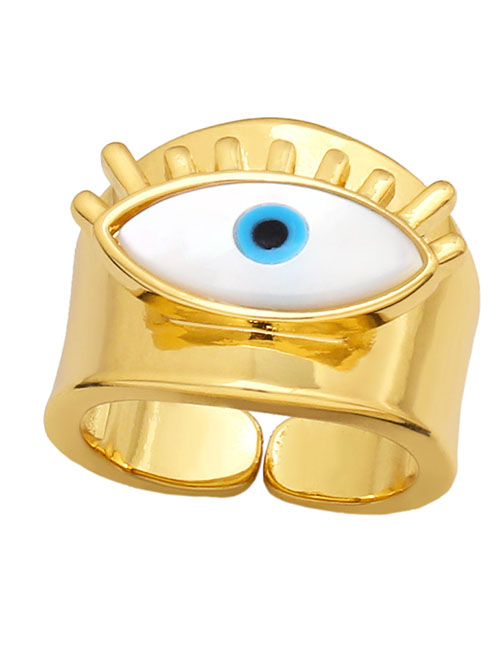 Fashion C Solid Copper Geometric Eye Open Ring