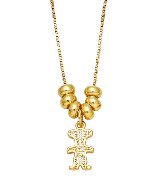 Fashion B Copper And Diamond Geometric Necklace