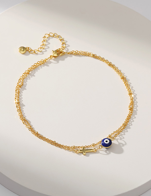 Fashion Gold Alloy Drip Oil Eye Chain Anklet