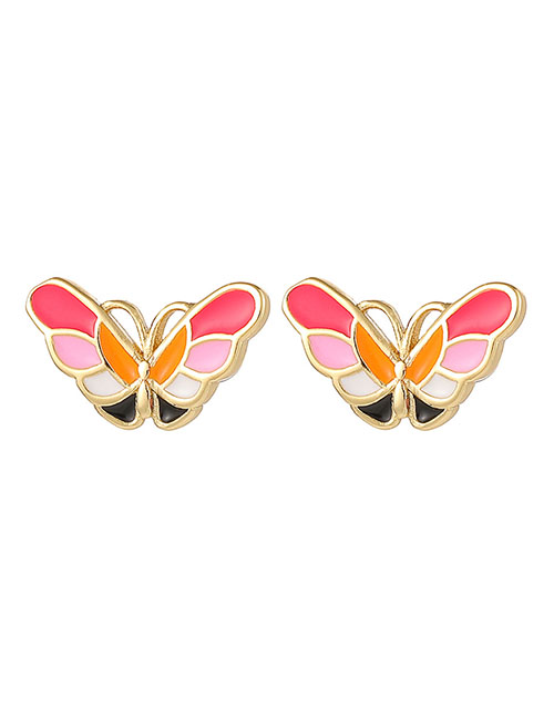 Fashion 3# Copper Drip Butterfly Stud Earrings
