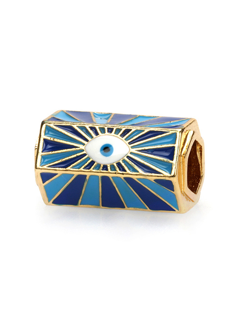 Fashion Br1397-a-d Blue Magic Eye Copper Gold Plated Oil Eye Polygon Bracelet Accessory