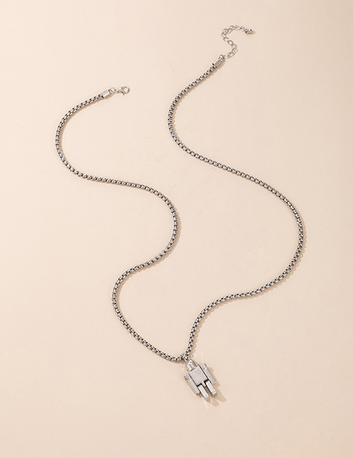 Fashion Silver Color Alloy Robot Single Layer Necklace
