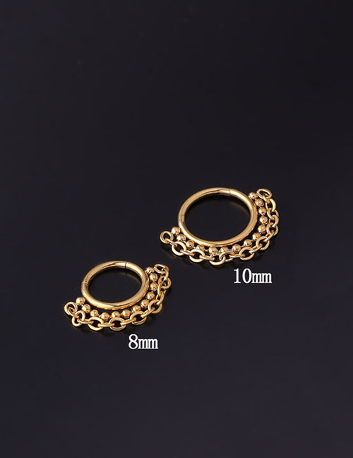 Fashion Gold Stainless Steel Seamless Ball Chain Piercing Nose Ring