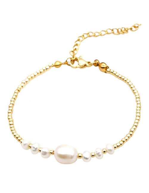 Fashion Mi-b200038a Geometric Pearl Ball Beaded Bracelet