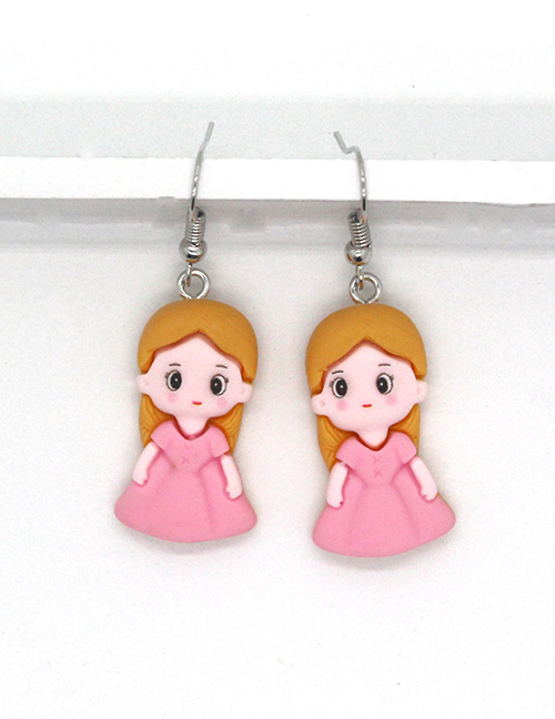 Fashion Pink Resin Cartoon Cartoon Character Earrings