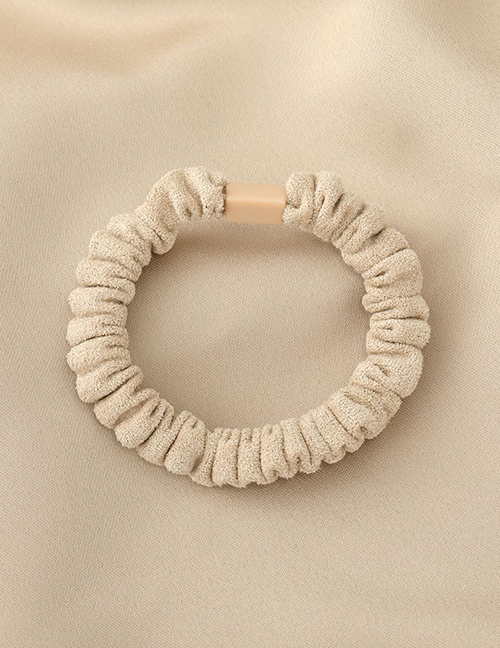Fashion White Solid Color Pleated Hair Tie