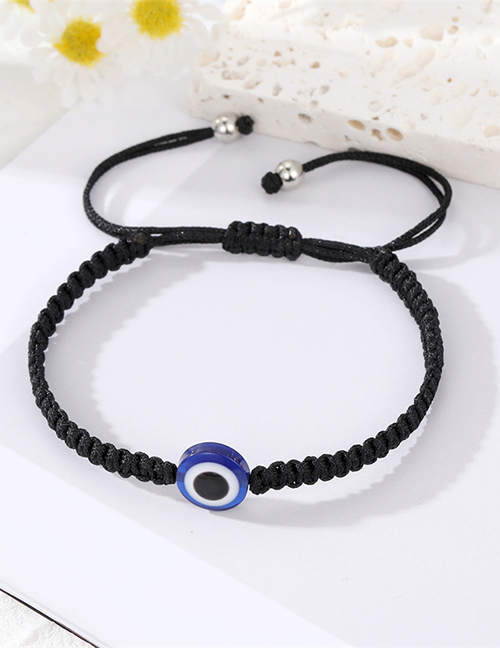 Fashion Black Resin Diamond Eye String Braided Bracelet