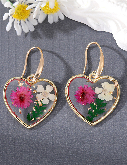 Fashion Love Transparent Eternal Flower Heart Earrings