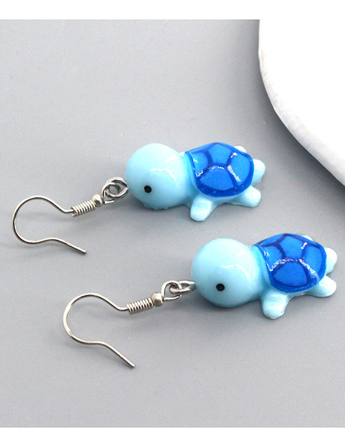 Fashion Blue Resin Turtle Stud Earrings
