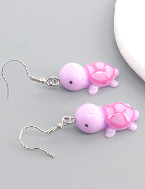 Fashion Pink Resin Turtle Stud Earrings