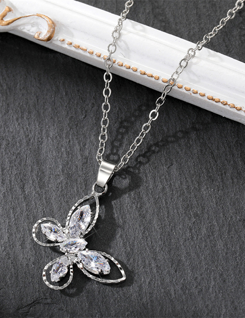 Fashion Butterfly Necklace Titanium Diamond Butterfly Necklace