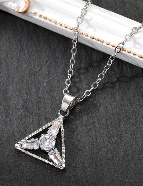 Fashion Triangle Necklace Titanium Diamond Triangle Necklace
