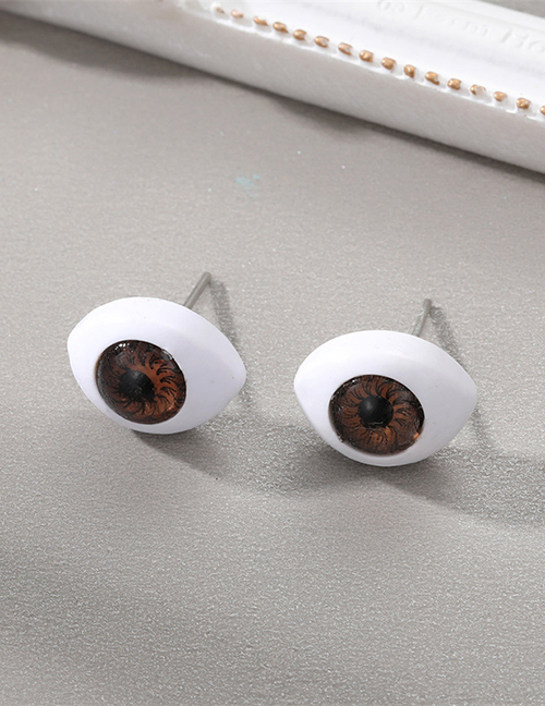 Fashion Orange Resin Simulation Eyeball Stud Earrings