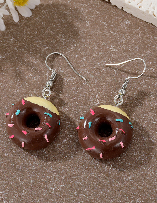 Fashion Brown Donut Simulation Donut Stud Earrings