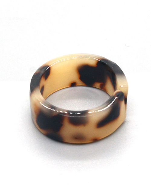 Fashion Leopard Print Ring Acetate Gradient Marble Ring