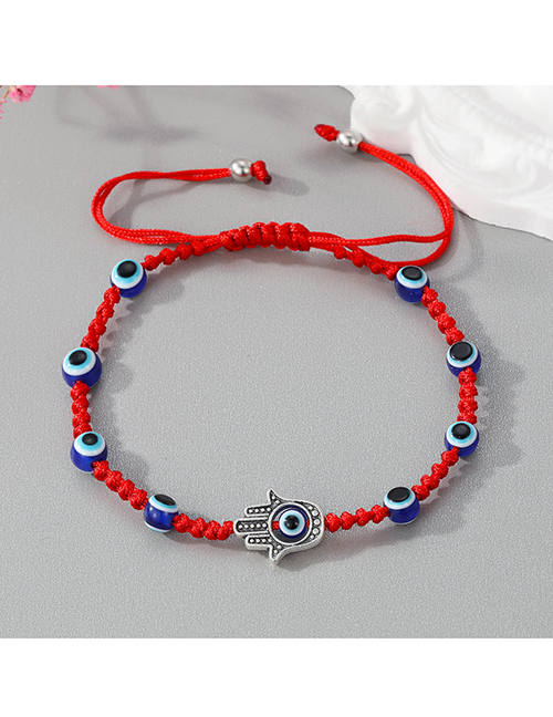 Fashion Red Bracelet Geometric Eye Beaded Cord Braided Bracelet Bracelet