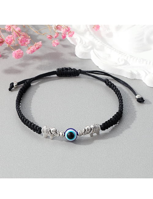 Fashion Black Bracelet Geometric Cord Braided Eye Elephant Bracelet
