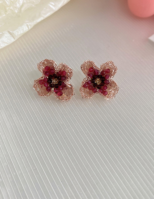 Fashion 8# Small Flower Alloy Geometric Flower Stud Earrings