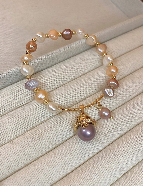 Fashion Gold Pearl Beaded Lucky Cat Bracelet