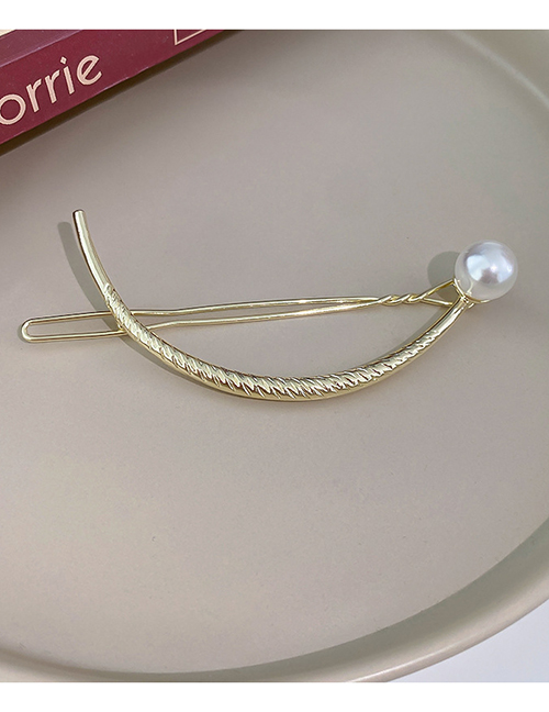 Fashion Gold Pearl Curved Clip