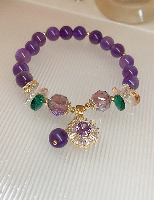 Fashion 13# Purple Geometric Onyx Beaded Geometric Bracelet