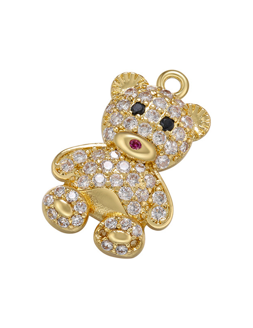 Fashion Gold Copper Inlaid Zirconium Bear Diy Jewelry Accessories