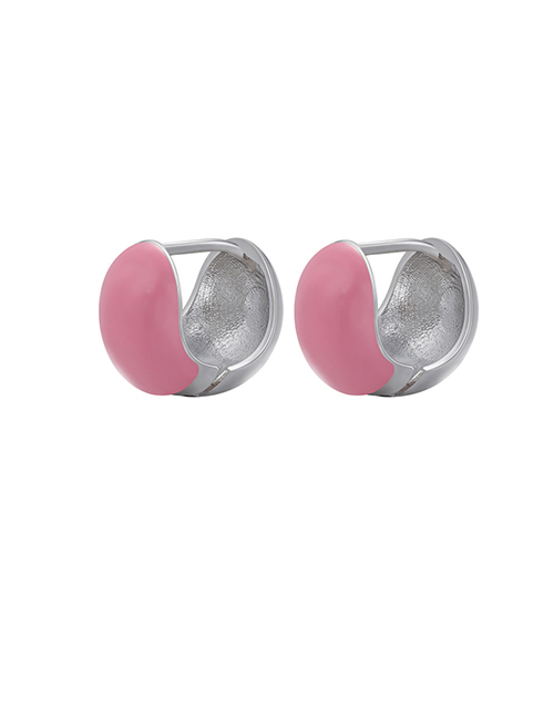 Fashion White Gold Pink 1 Pair Copper Drop Oil Ball Earrings