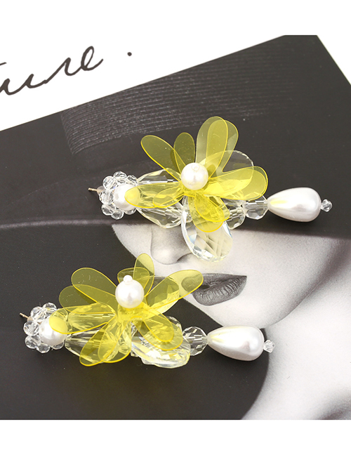 Fashion Mixed Color Resin Braided Pearl Flower Stud Earrings