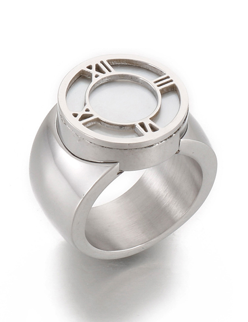 Fashion 5# Titanium Steel Geometric Ring