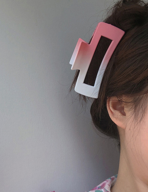 Fashion Hairpin--square Acrylic Gradient Geometric Rectangle Grip