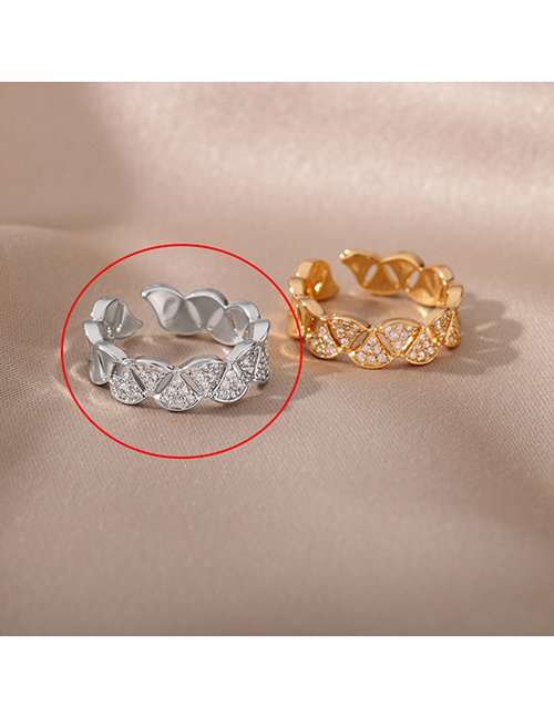 Fashion Platinum 6 Bronze Zirconium Geometric Open Ring