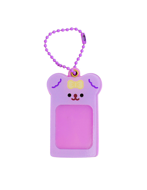 Fashion Purple Bear Cartoon Bear Photo Frame Keychain