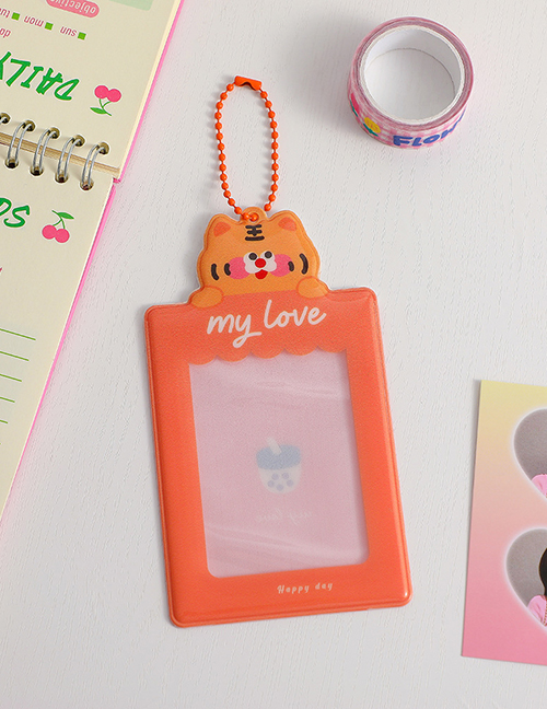 Fashion Orange Tiger Cartoon Transparent Card Holder