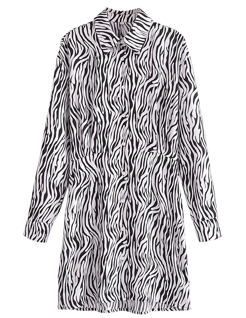 Fashion Zebra All Polyester Zebra Print Dress