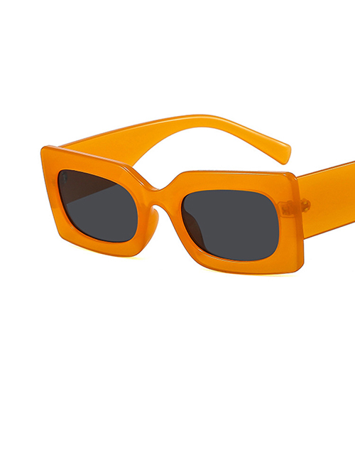 Fashion Jelly Yellow Ash Slices Pc Square Small Frame Sunglasses