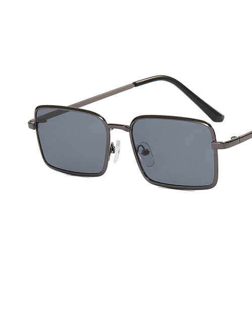Fashion Gun Frame All Grey Metal Small Frame Square Sunglasses