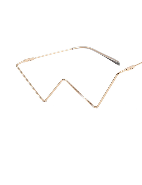 Fashion Gold Pc Triangle V-shaped Glasses Frame