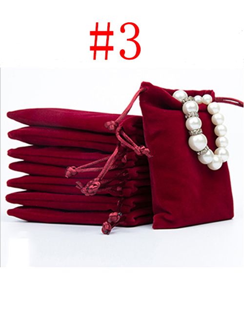 Fashion Maroon #3 Velvet Cloth Drawstring Bag