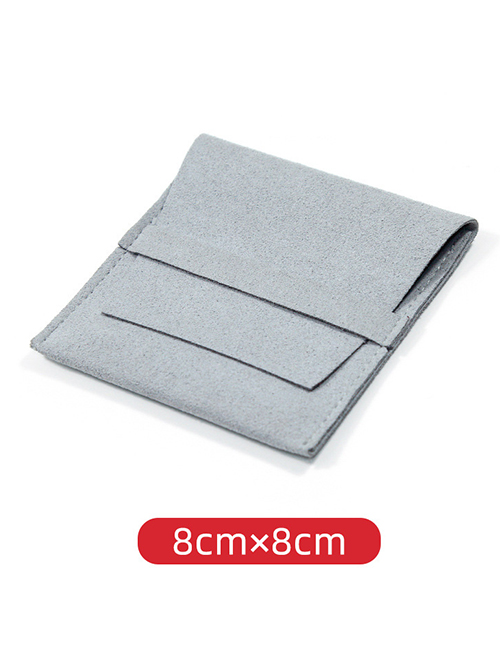 Fashion Grey Microfiber Leather Square Suede Jewelry Bag