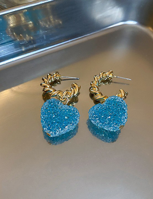 Fashion 7#-blue Alloy Heart Fondant Earrings
