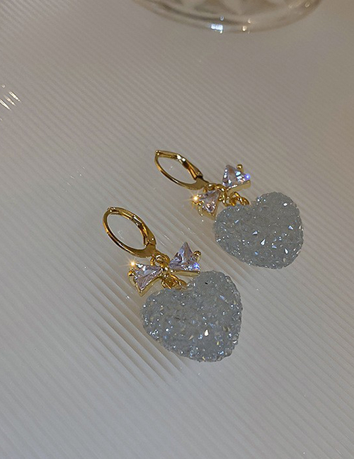 Fashion 9# Ear Buckle--blue Alloy Diamond Bow Love Fudge Earrings
