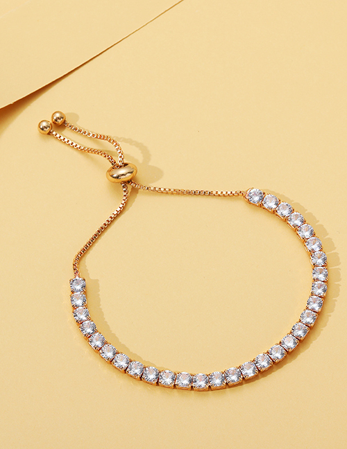 Fashion Square Alloy Diamond Claw Chain Pull Bracelet